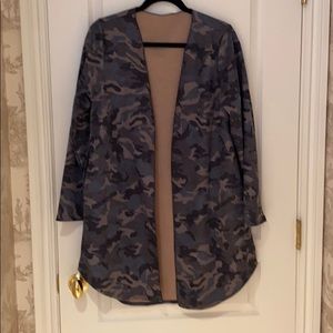 Camouflage knee length sweater